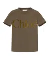 Chloé Logo Lettering T-shirt In Brown