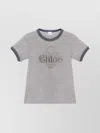 Chloé Baby Fit T-shirt With Logo In Cotton Jersey In Gray