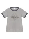 Chloé Baby Fit T-shirt With Logo In Cotton Jersey In Gray