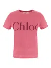 Chloé Logo-print Cotton T-shirt In Pink