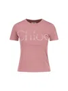 Chloé Pink Cotton Jersey Fitted T-shirt In Pink