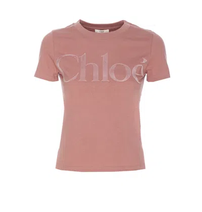 Chloé Cotton Crew-neck T-shirt In Purple