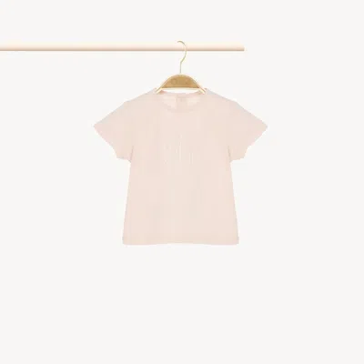 Chloé Embroidered Cotton Jersey T-shirt In Pink