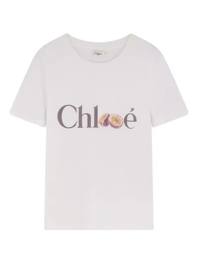 Chloé Passion Fruit Print Baby Fit Cotton Jersey T-shirt In White