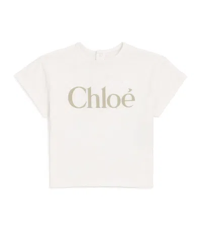 Chloé Kids' Logo T-shirt In White