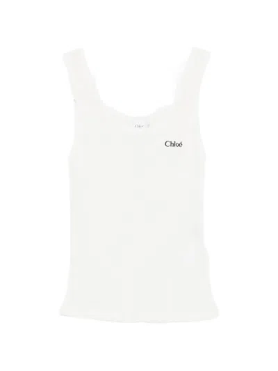 Chloé Logo T-shirt In White