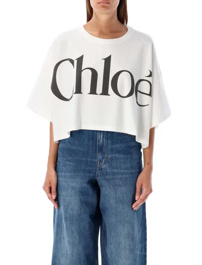 Chloé Oversize Cotton T-shirt In White