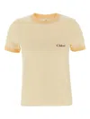 Chloé T-shirt With Logo In Yellow