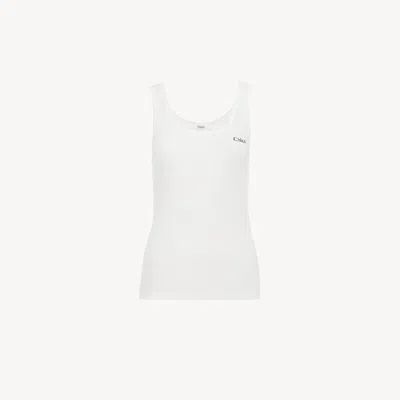 CHLOÉ TOP SANS MANCHES EN JERSEY À LOGO
