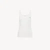 Chloé Embroidered Ribbed Cotton Tank In White