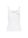 Chloé Cotton Tank Top In White