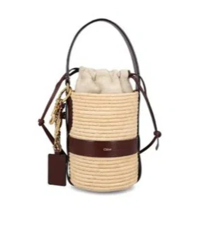 CHLOÉ CHLOÉ KERALA 25 EMBELLISHED RAFFIA TOTE BAG