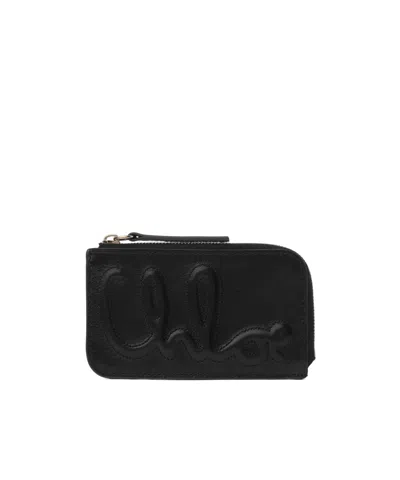 Chloé Logo Wallet In Black