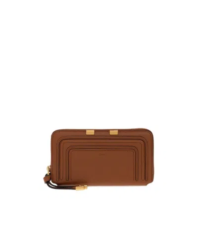 Chloé Logo Wallet In Brown