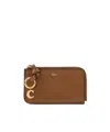 Chloé Alphabet Wallet In Shiny Leather In Brown
