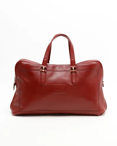 Chloé Logo Weekend Bag In Red