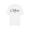 Chloé White Crewneck T-shirt With Logo Print On The Front In Cotton Woman In White