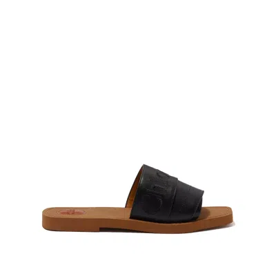 Chloé Logo Woody Flat Mules