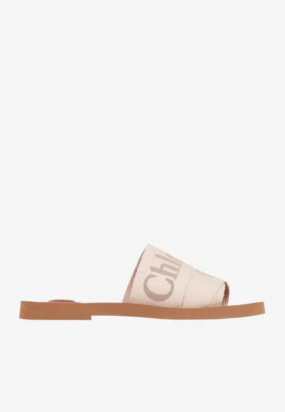 CHLOÉ LOGO WOODY FLAT MULES