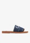 Chloé Sumptuous Cotton Woody Slide Sandals In Women's In Denim