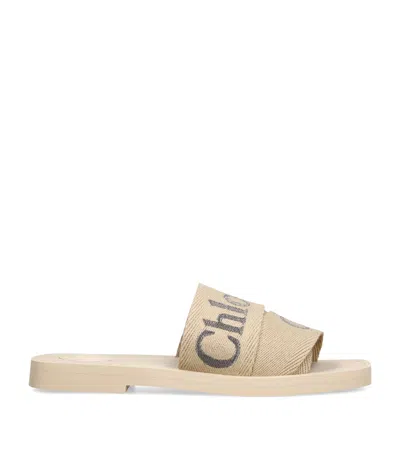 Chloé Women Woody Slides In Neutral