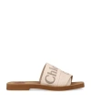 Chloé Logo Woody Slides In Blushy Beige