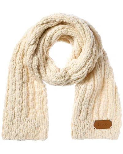 CHLOÉ CHLOÉ LOGO WOOL & SILK-BLEND SCARF