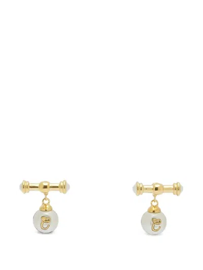 Chloé Heirloom Inspired Drop Earrings Pearl Accents In Gold