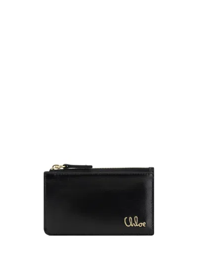 Chloé Logoed Card Holder In Black