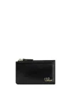 Chloé Monogrammed Leather Card Holder In Black