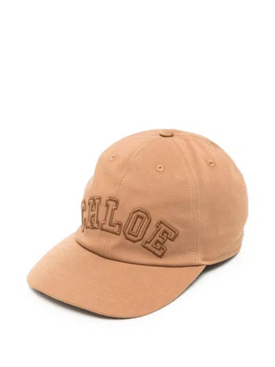 Chloé Logo-embroidered Baseball Cap In Brown