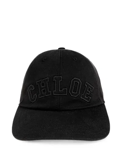 Chloé Logo-embroidered Cap In Black