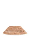 Chloé Logo-embroidered Raffia Visor In Pattern