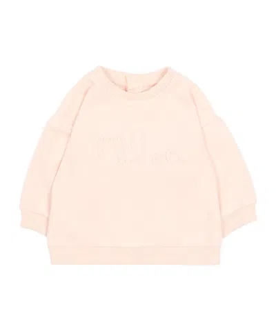 Chloé Babies' Logo-embroidered Sweatshirt In Pink