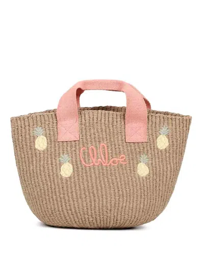 CHLOÉ LOGO-EMBROIDERED TOTE BAG