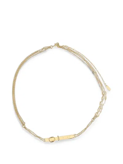 Chloé Logo-lettering Buckle-detail Belt In Gold