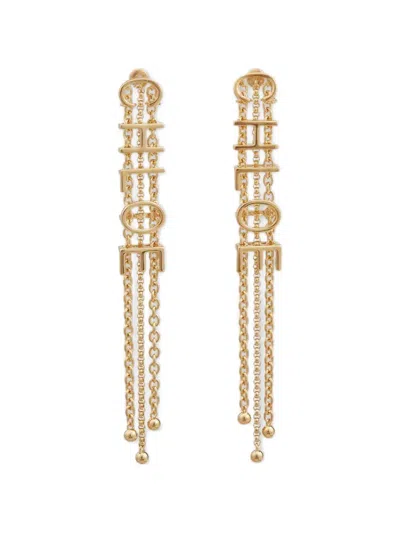 Chloé Logo-lettering Chain-link Earrings In Gold