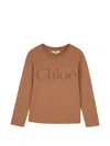 Chloé Logo-print Long-sleeve T-shirt In Brown