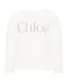 Chloé Logo-print Long-sleeve T-shirt In White