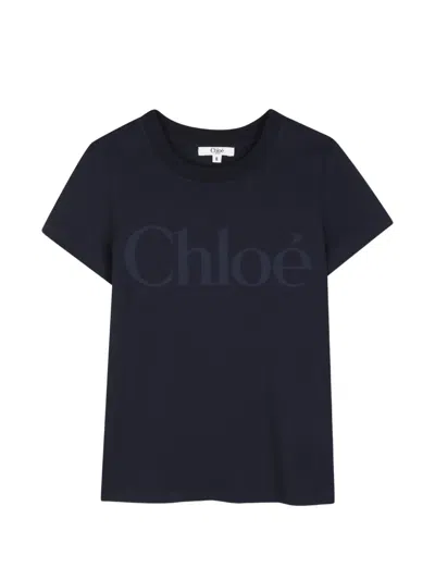 Chloé Kids' Logo-print Short-sleeved T-shirt In Brown