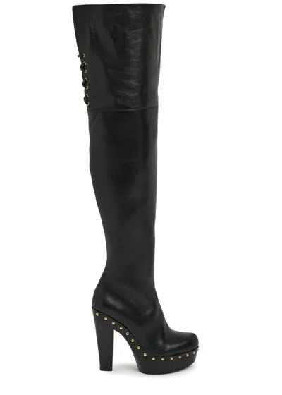 Chloé Chloe Lola 120 Leather Over-the-knee Boots In Black