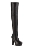 Chloé Lola Studded Leather Over-the-knee Boots In Black