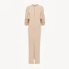 Chloé Long Cape Dress In Crêpe Jersey Pink Size 14 100% Viscose In Pink