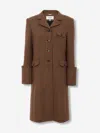 Chloé Wool Houndstooth Single-breasted Coat In Brown