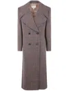 Chloé Checkered Long Length Coat With Prince Of Wales Motif In Brown
