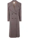 Chloé Checkered Long Length Coat With Prince Of Wales Motif In Brown