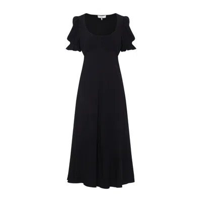 Chloé Long Dress With Button Detail And Empire Waistline In Black