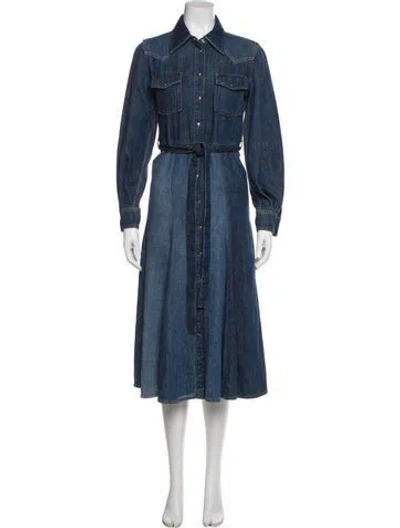 Pre-owned Chloé Long Dress In Blue