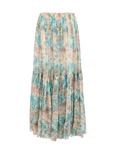CHLOÉ LONG FLORAL SKIRT