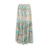 Chloé Pleated Tiered Floral-print Silk-chiffon Maxi Skirt